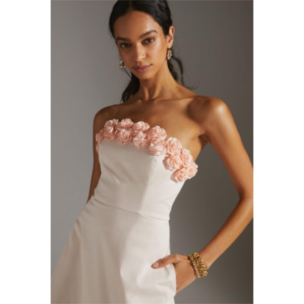 NWT Anthropologie Hutch Floral Hem Rosette Applique Maxi Dress 10 - Picture 5 of 8